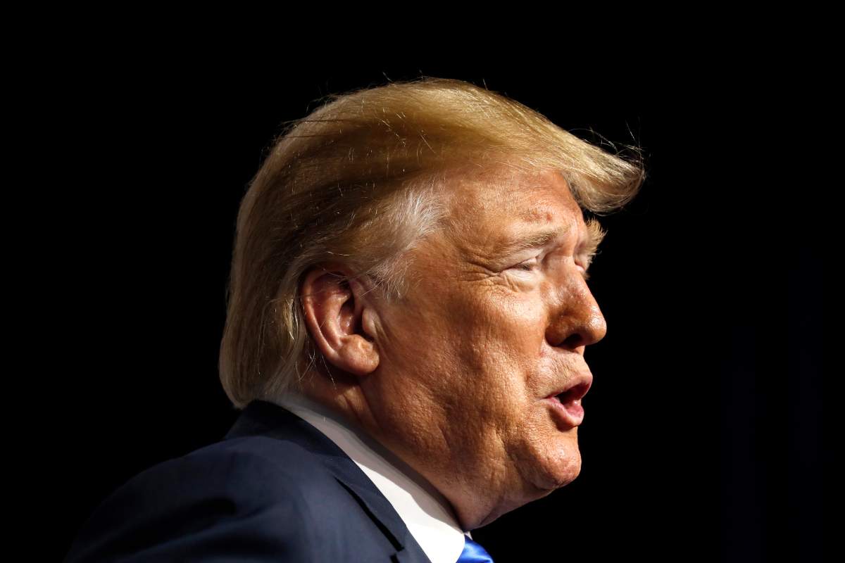 President Donald Trump speaks at the Republican Jewish Coalition's annual leadership meeting, Saturday April 6, 2019, in Las Vegas.