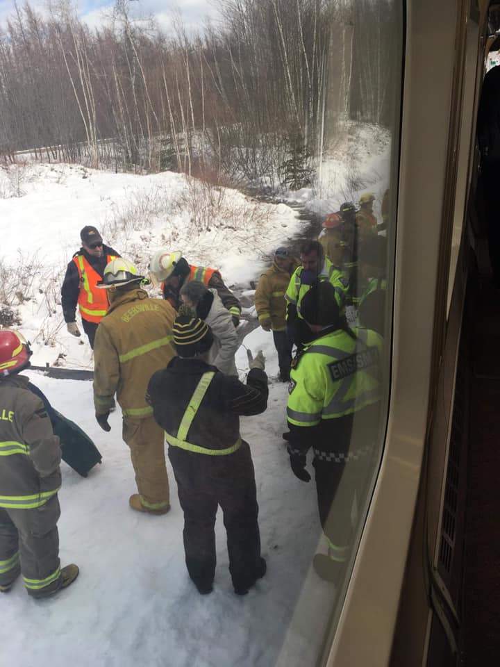 MJ LeBlanc Bulmer, who says she was on the train, sent this photo from inside the train before guests were taken off.