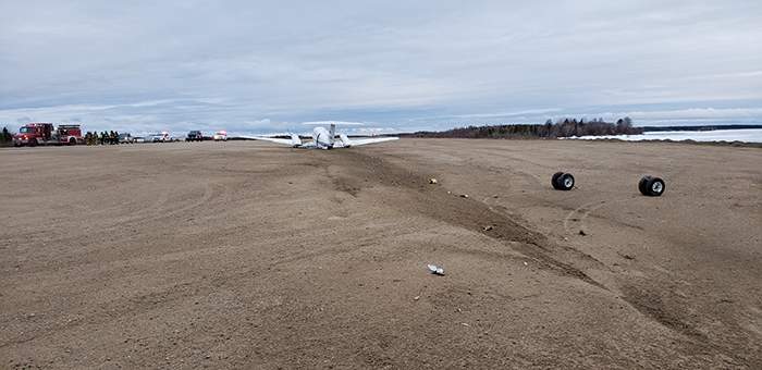 The crash site near the Gillam airport.