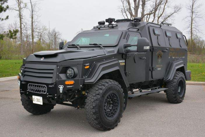 Halifax Regional Police used this armoured vehicle, currently used by the Halton Regional Police Service as an example of what they are looking at.