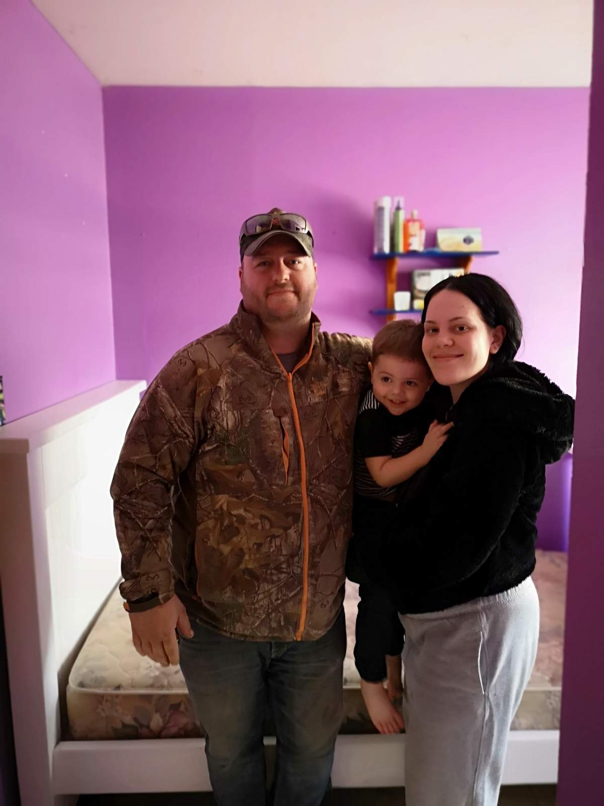 Taylor Berry and her son Bryceson Hill were the first to receive one of Mike Clark’s custom made beds.
