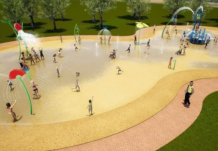 Another digital rendering of what the water features at City Park will look like.