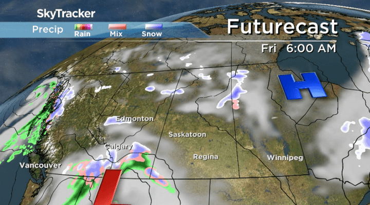 Clouds begin to roll back in on Friday as a system pushes up from the south.