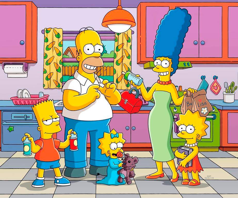 This image released by Fox shows animated characters, from left, Bart, Homer, Maggie, Marge and Lisa from "The Simpsons." THE CANADIAN PRESS/Fox via AP.
