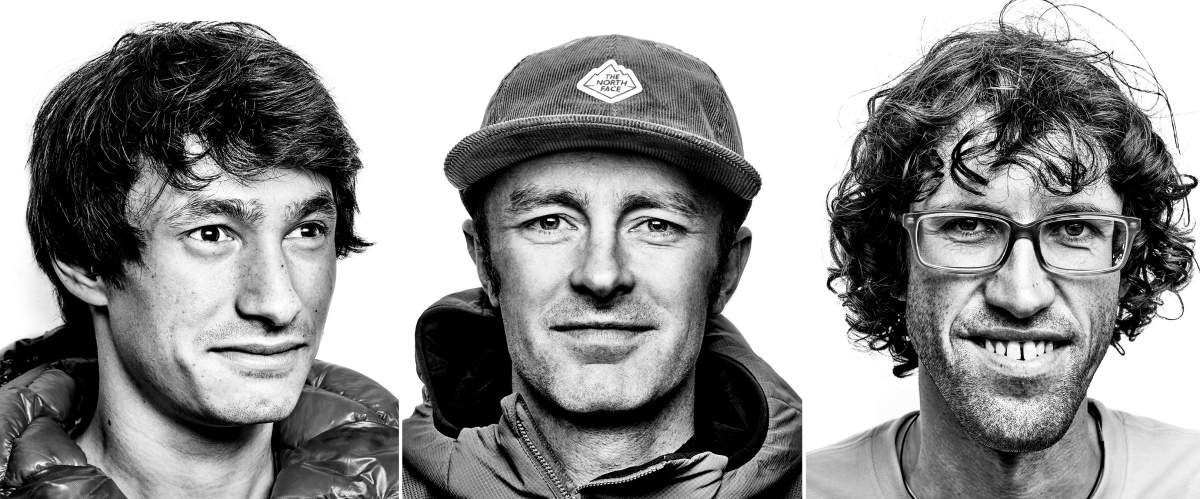 David Lama, left to right, Jess Roskelley and Hansjorg Auer are seen in a composite image of three undated handout images.