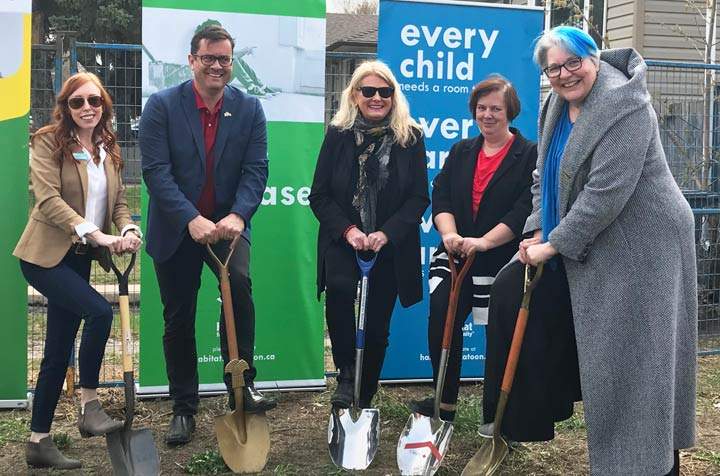 A new Habitat for Humanity build will house two families on Avenue W South in Saskatoon.