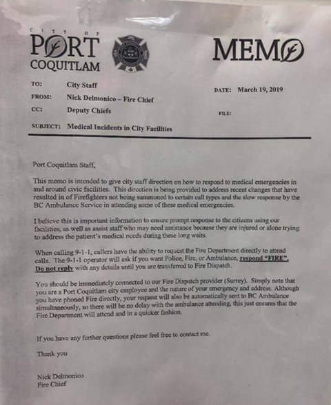 PoCo city staff get ‘direction’ to ask for firefighters on 911 calls due to ambulance delays - image