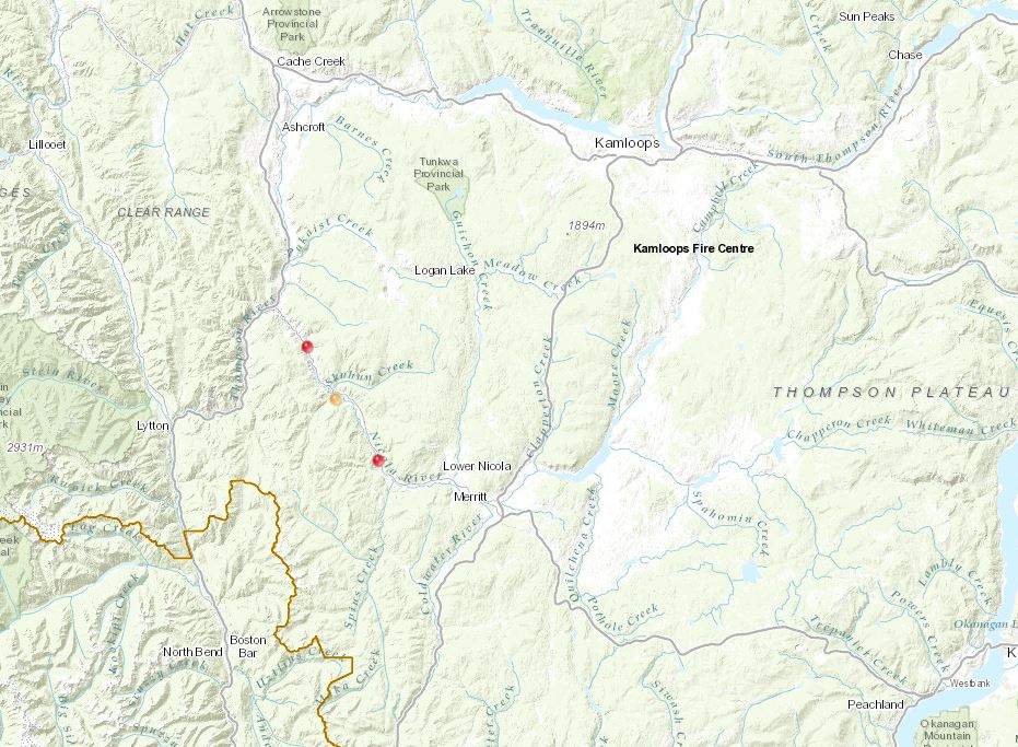 Two new human-caused wildfires broke out between Merritt and Spences Bridge on Sunday. 