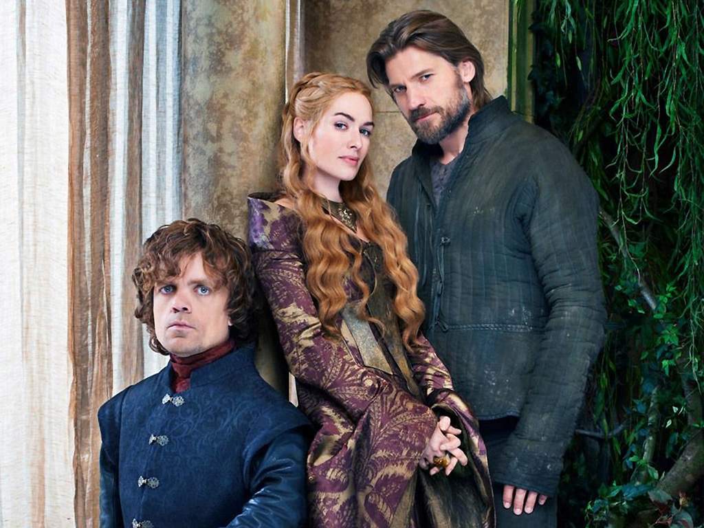 From L-R: Tyrion Lannister, Cersei Lannister, Jaime Lannister
