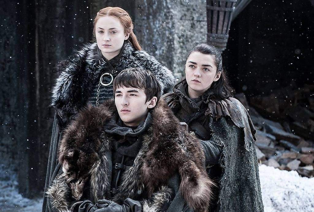 From L-R: Sansa Stark, Bran Stark, Arya Stark