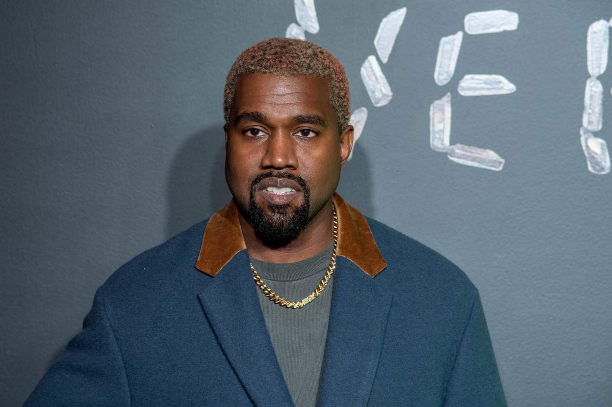 Kanye West attends the the Versace fall 2019 fashion show at the American Stock Exchange Building in lower Manhattan on Dec. 2, 2018 in New York City.