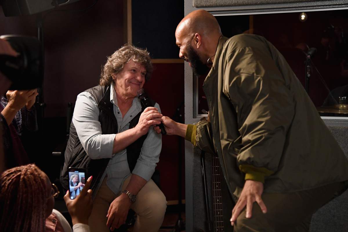 Michael Lang and Common attend the announcement of the Woodstock 50 festival lineup at Electric Lady Studio on March 19, 2019 in New York City.
