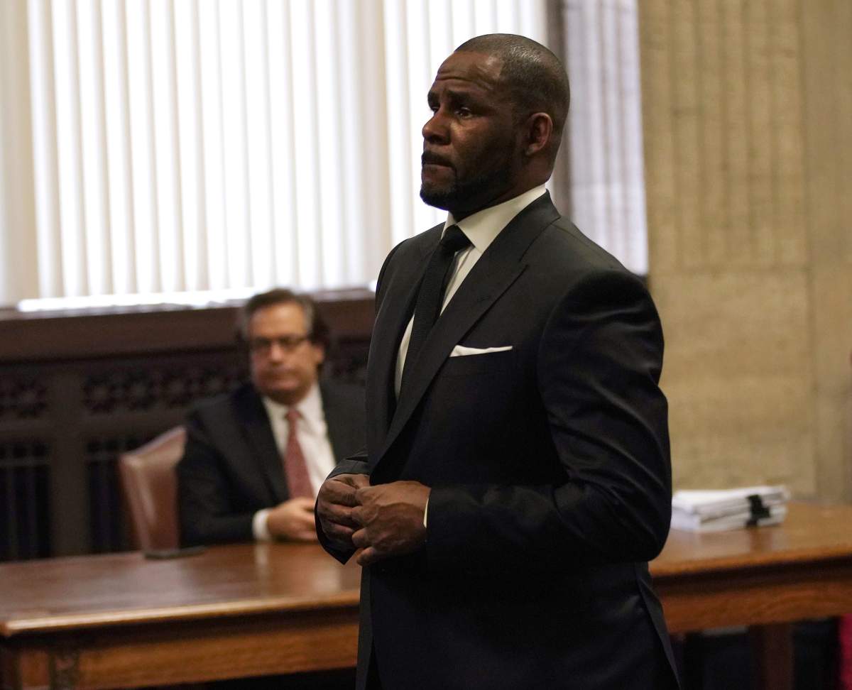 R. Kelly appears in court for a hearing to request that he be allowed to travel to Dubai at the Leighton Criminal Court Building on March 22, 2019 in Chicago, Ill.
