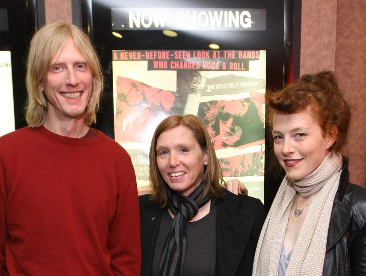(L-R) Eric Erlandson, Patty Schemel and Melissa Auf der Maur attend a special screening of Hit So Hard at Cinema Village on April 13, 2012 in New York City.