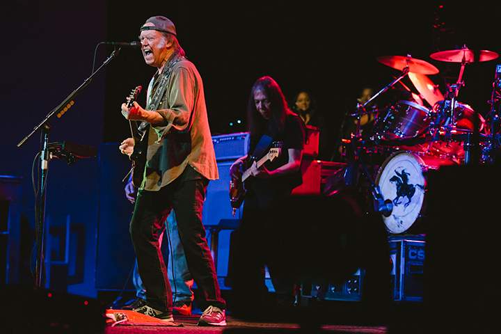 Neil Young & Crazy Horse perform live on stage for ATP Iceland Festival 2014 in Reykjavik, Iceland.