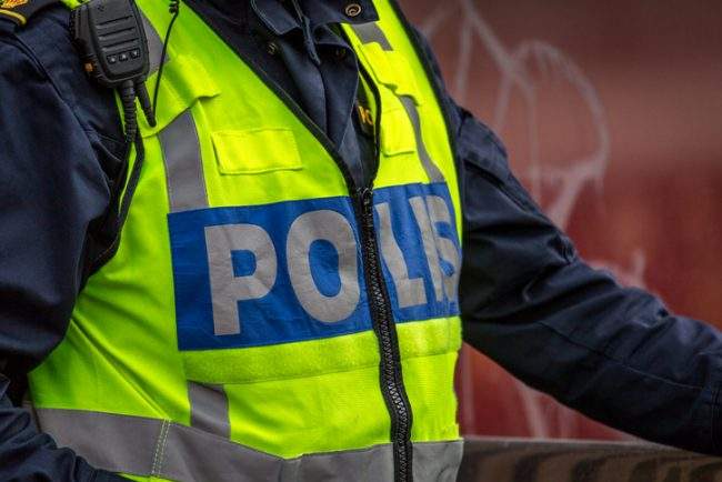File photo of a Swedish police officer.