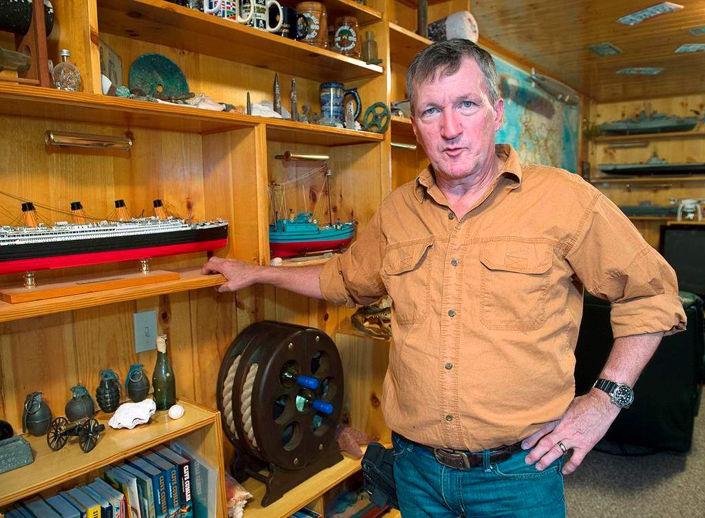 Duane Dauphinee, an underwater archaeologist and treasure salvager, reflects on the state of undersea treasure recovery at home in Williamswood, N.S. on Monday, April 1, 2019.
