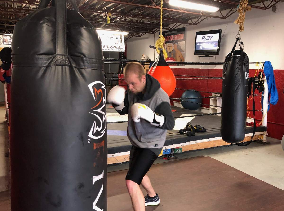 Johnny “The Rebel” Mac, originally from Cape Breton, N.S., is shown training at the Spryfield Boxing Gym