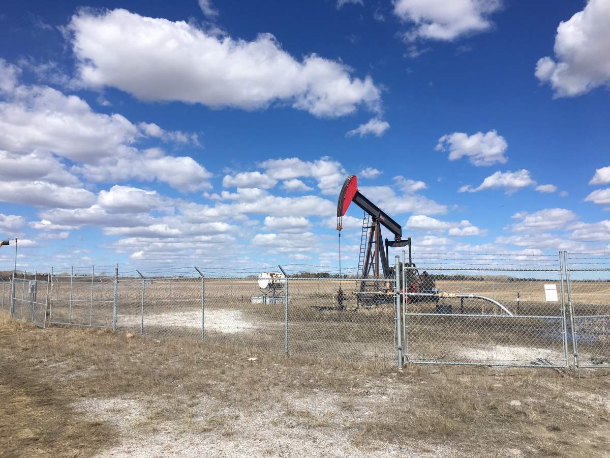 An orphaned oil just east of Calgary city limits. 