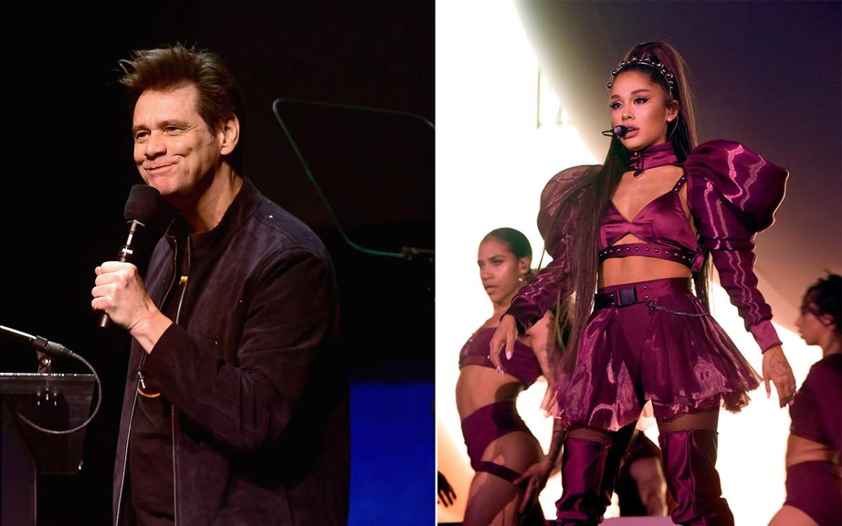 (L-R): Jim Carrey and Ariana Grande.