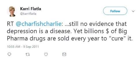 A tweet posted by Karri Flatla in 2011.