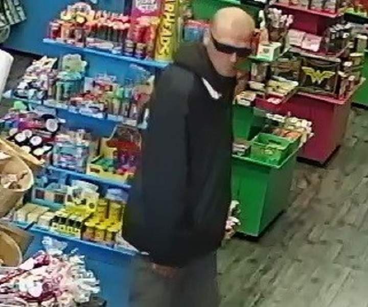 Another view of the suspect at the So Sweet candy store in Kelowna.