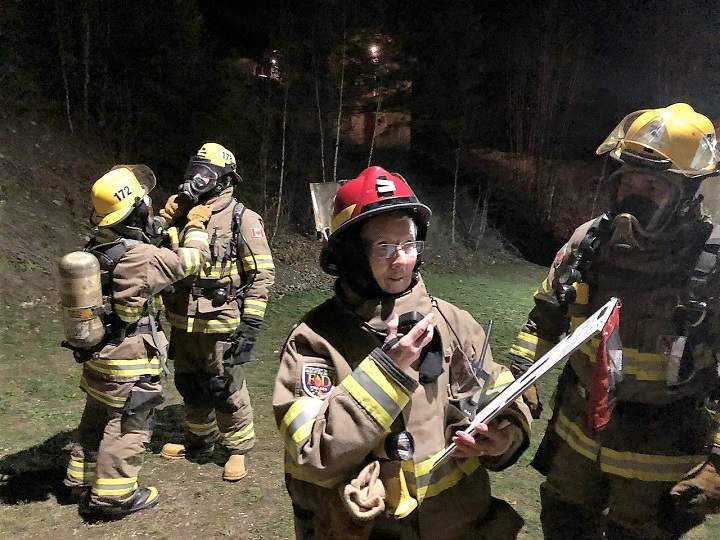 Lester McInally trains with her colleagues at the White Lake Fire Department every Tuesday night at 7 p.m.