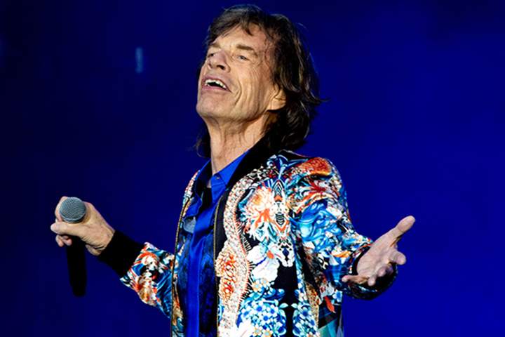 Mick Jagger of The Rolling Stones performs live on stage at Old Trafford on June 5, 2018 in Manchester, England.