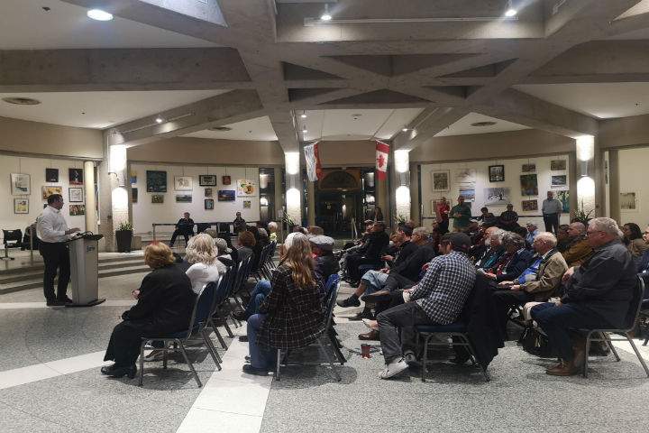 Barrie residents gathered at a town hall meeting Wednesday evening to address the opioid crisis that's been affecting the community.