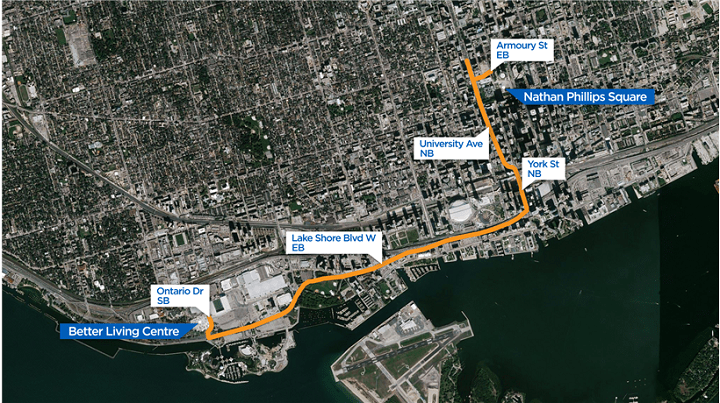 The Khalsa Day Parade route. Police said road closures are expected to be in place for most of Sunday.
