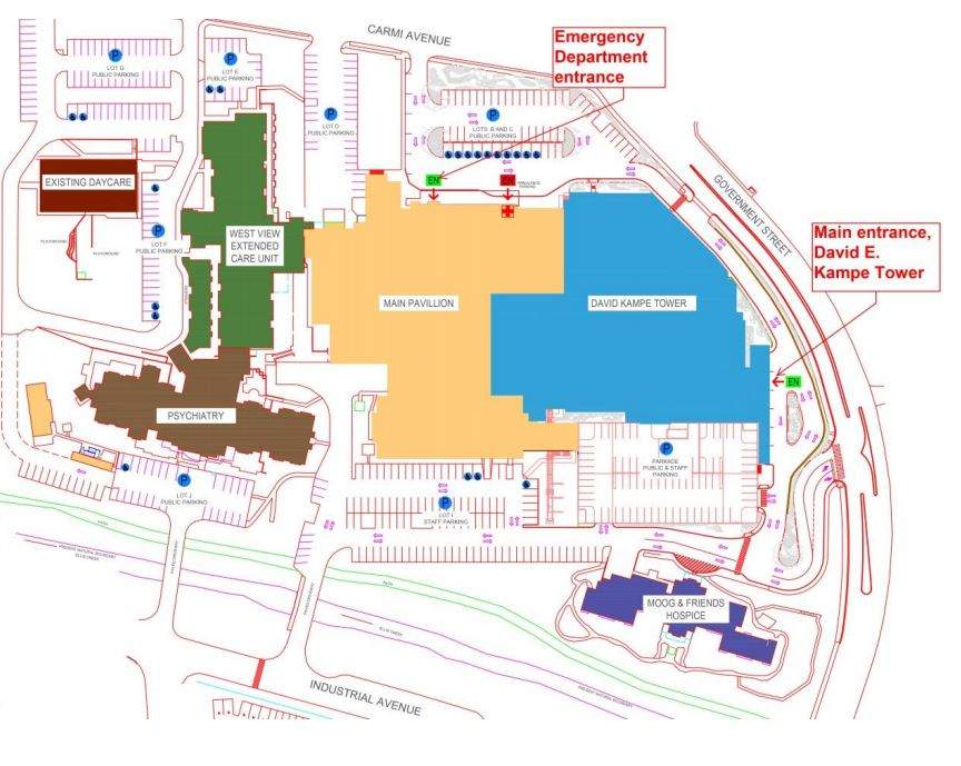 A map of Penticton Regional Hospital.