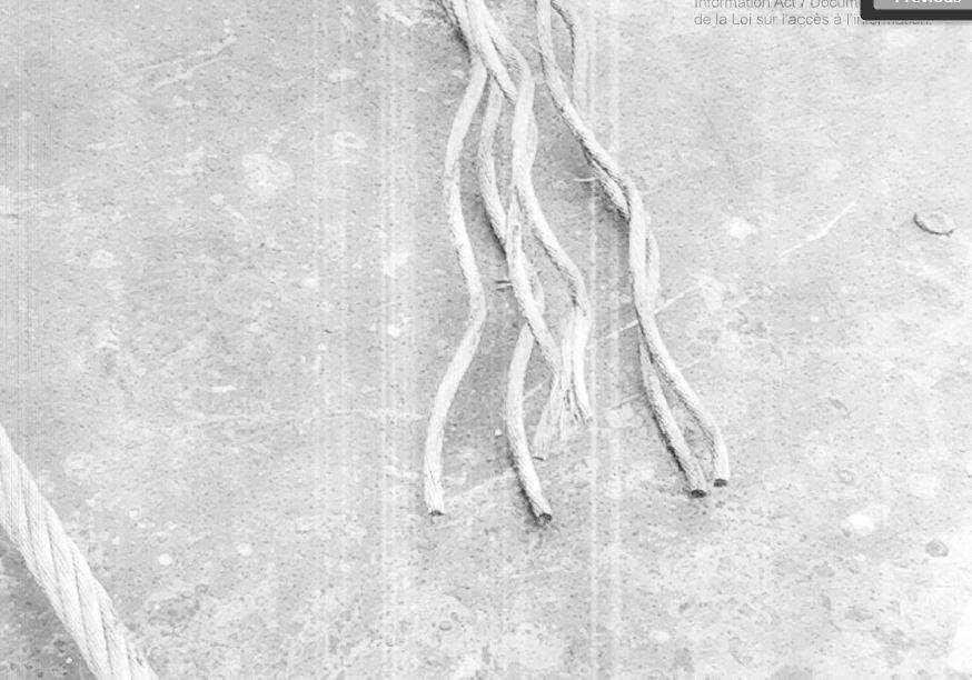 A picture of a severed cable that DFO officials took at the scene of CCGS McLaren on Nov 17, 2018.