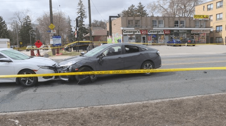 Investigators said they believe one of the groups of men attempted to flee the area in a car when they crashed into another vehicle.