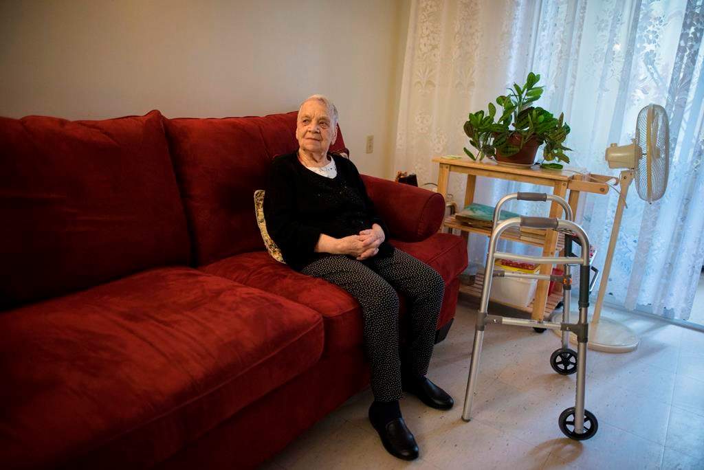 Aleksandra Kozhevnikova, 92, an injured survivor of the Yonge Street van attack, is photographed at her home in Toronto on Sunday, April 21, 2019.