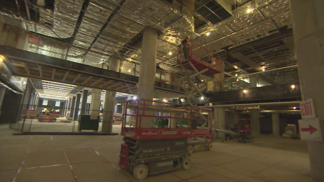 Construction work is taking place on the eastern retail and concourse levels of Union Station.