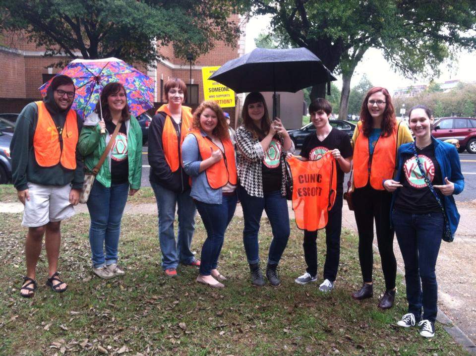 Autumn Reinhardt-Simpson (3rd from left) with her abortion clinic escort team in Richmond, Virginia.