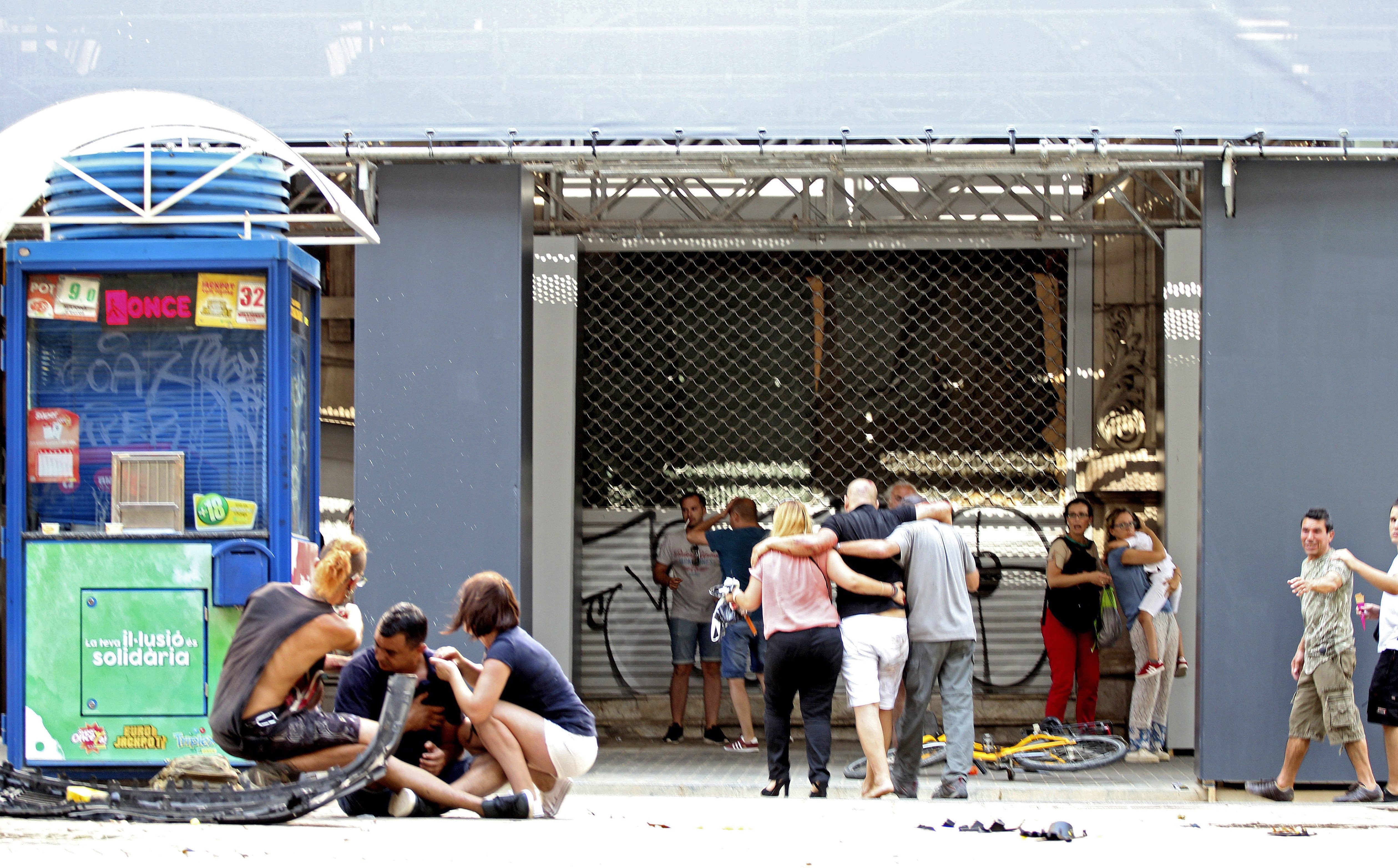 The aftermath of the van attack in Barcelona, in which an ISIS supporter rammed dozens of pedestrians, Aug. 17, 2017.