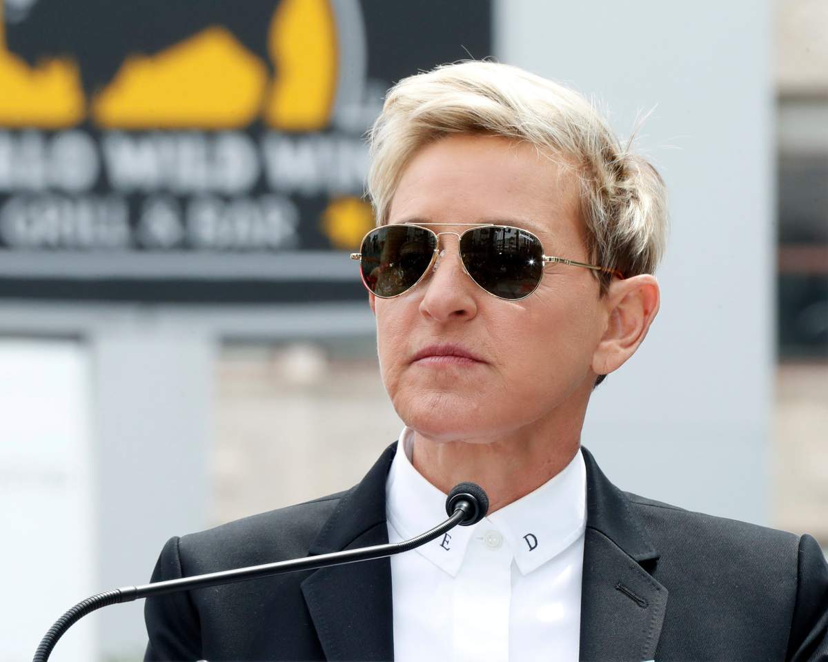 Ellen DeGeneres speaks during NSYNC’s star ceremony on the Hollywood Walk of Fame in Hollywood, Calif. on April 30, 2018.