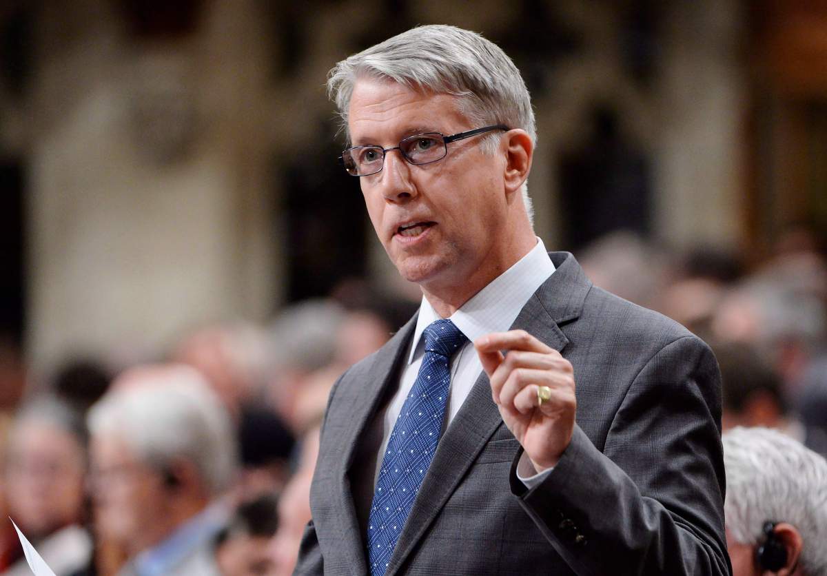 Andrew Leslie rises during question period in the House of Commons on Parliament Hill in Ottawa on Thursday, Sept. 27, 2018.