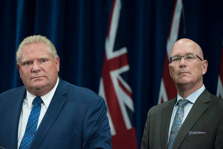 Ontario Premier Doug Ford and Steve Clark, then-Minister of Municipal Affairs and Housing on Sept 10 2018,