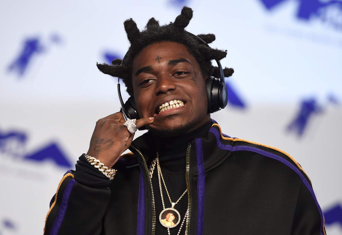 FILE - In this Aug. 27, 2017 file photo, Kodak Black arrives at the MTV Video Music Awards at The Forum in Inglewood, Calif.