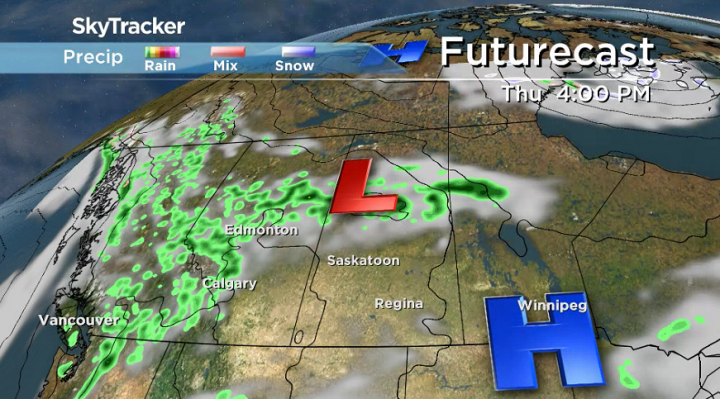 A weak area of high pressure should keep skies mostly sunny for much of the day on Thursday.