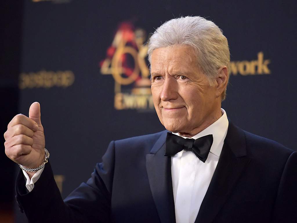 Alex Trebek poses at the 46th annual Daytime Emmy Awards on May 5, 2019, in Pasadena, Calif.