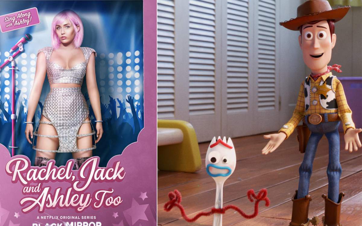 (L-R): Netflix's 'Black Mirror' and Disney's 'Toy Story 4.'.