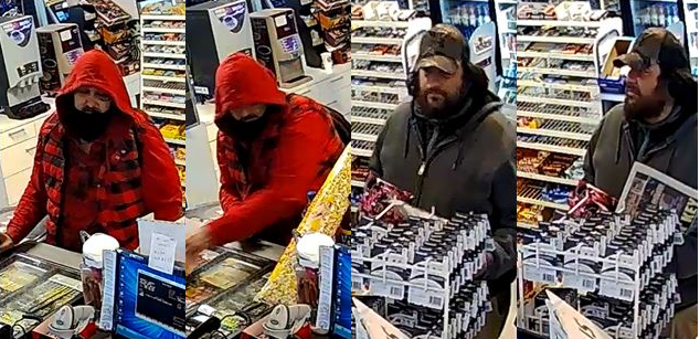 Police are looking for information about the men seen here in surveillance video.