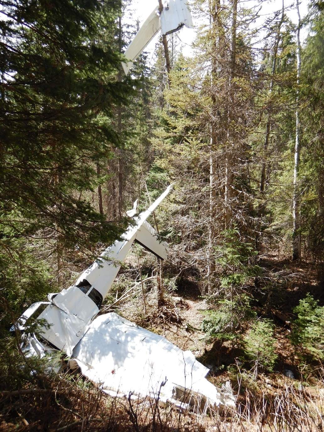 The site of a fatal plane crash in northern B.C. on Saturday.