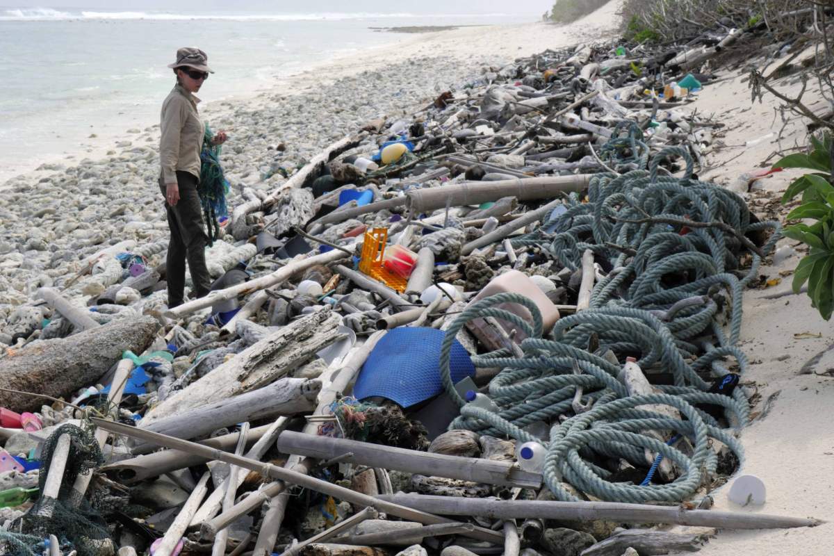More plastic is seen on the Cocos (Keeling) Islands.