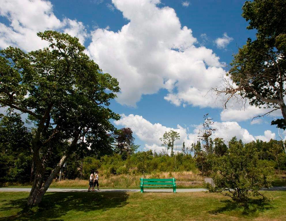 Visitors stroll through Point Pleasant Park in Halifax on Friday, August 13, 2010.