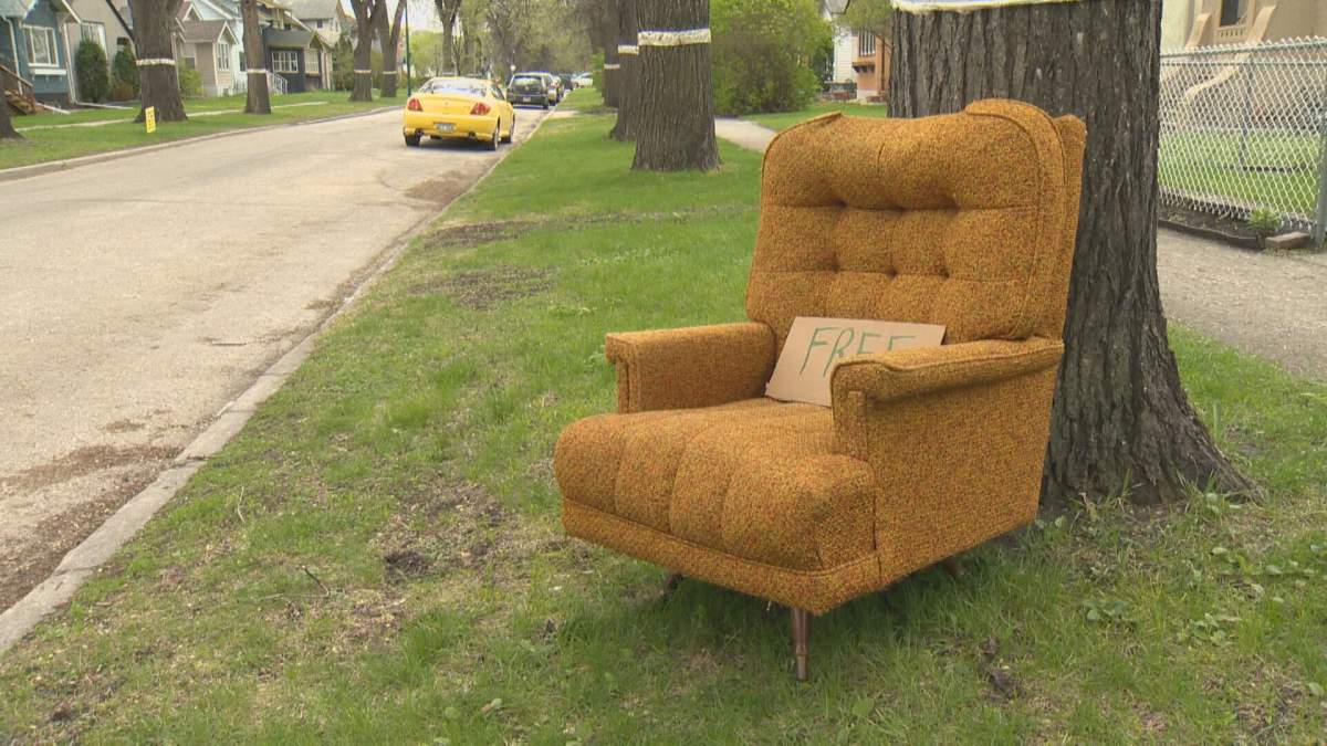 Items like furniture may be available for free Sept. 7 and 8 along a Winnipeg curbside.