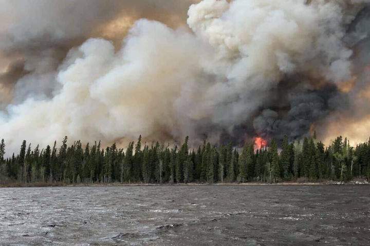 Officials said the wildfire near Pikangikum First Nation in northwestern Ontario is slowing its spread.